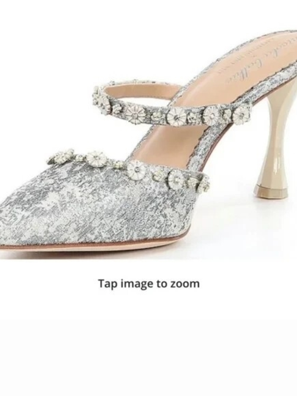 Women's Silver Jeweled Mule Heels